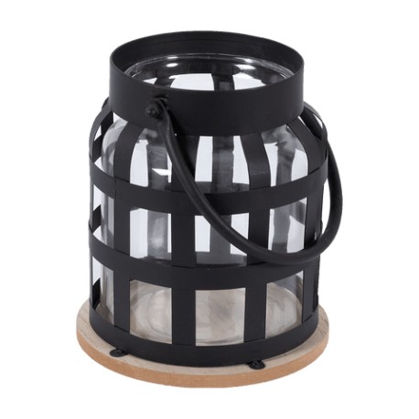 Linterna con base de madera